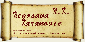 Negosava Karanović vizit kartica